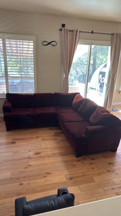 Brown sectional couch