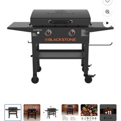 Blackstone Original Plancha Exterior, Parrilla de 28 Pulgadas con 2 Quemadores y Superficie Plana con Tapa, Negra
