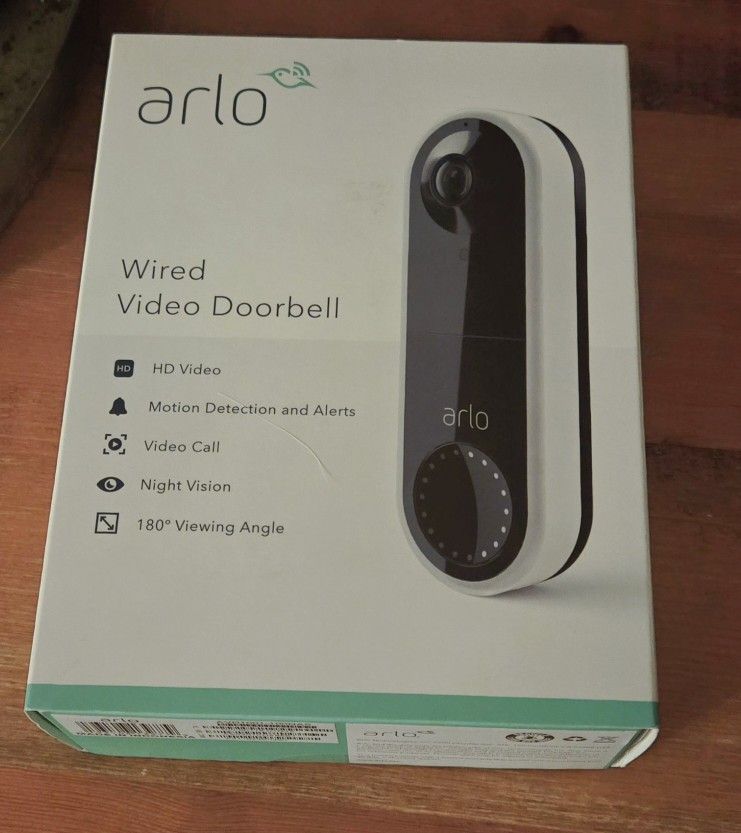 Arlo Essential Wired Smart Video Doorbell in White
