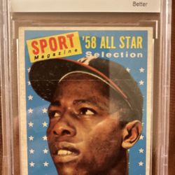 1958 Topps # 488 HANK AARON All Star BECKETT BCCG 8 Excellent or Better  GRADED Baseball card for Sale in West Linn, OR - OfferUp