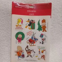 Vintage Looney tunes 4 sheets christmas stickers