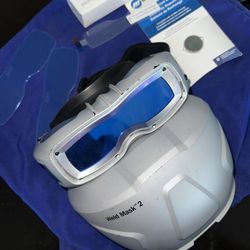 Miller Weld-Mask 2 Welding Helmet Silver Adjustable Shade Battery Powered