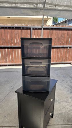 3-Drawer Black Plastic Storage Organizer