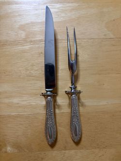 Vintage carving set sterling handles handles