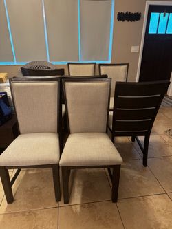 Set of 8 Upholstered Dining Chairs