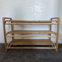 Three Tier Wooden Rack Shoe Holder