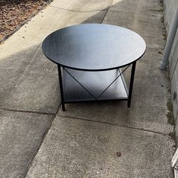Black round table