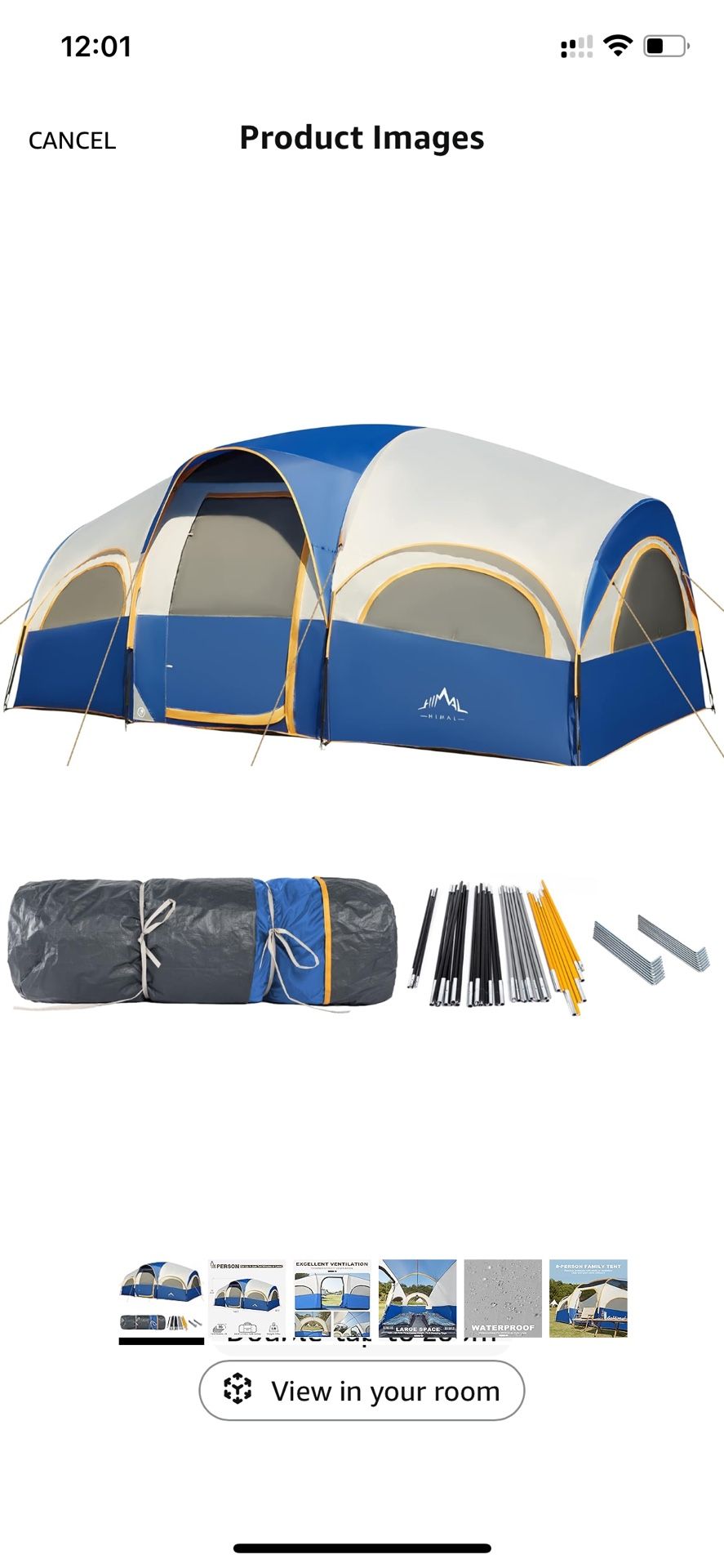 GoHimal Person Tent for Camping, Waterproof Windproof Family