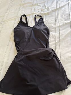 Black Halter Swim Dress One-Piece