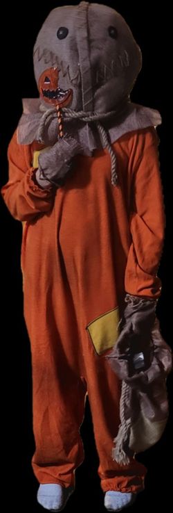 Adult Trick R Treat Sam Halloween Costume Orange Jumpsuit, fits s/m size