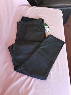 Lauren Ralph Lauren Black Shiny Lightweight Denim Pants Womens Size 20W NWT