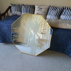Mirrored wall art. palm tree design.