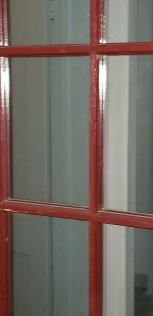 Antique Red Old Window Mirror