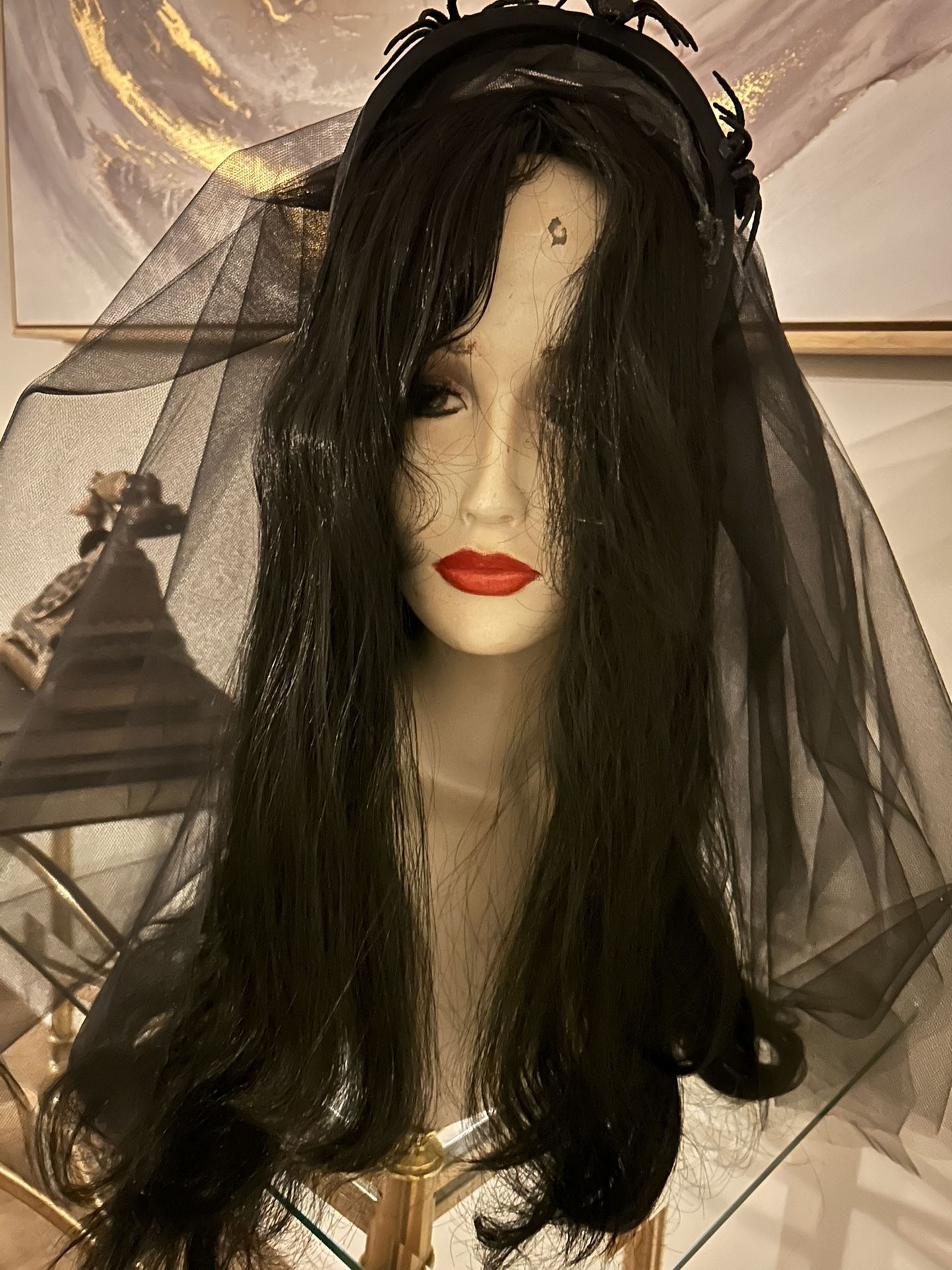 Halloween Bride Wig / Black veil