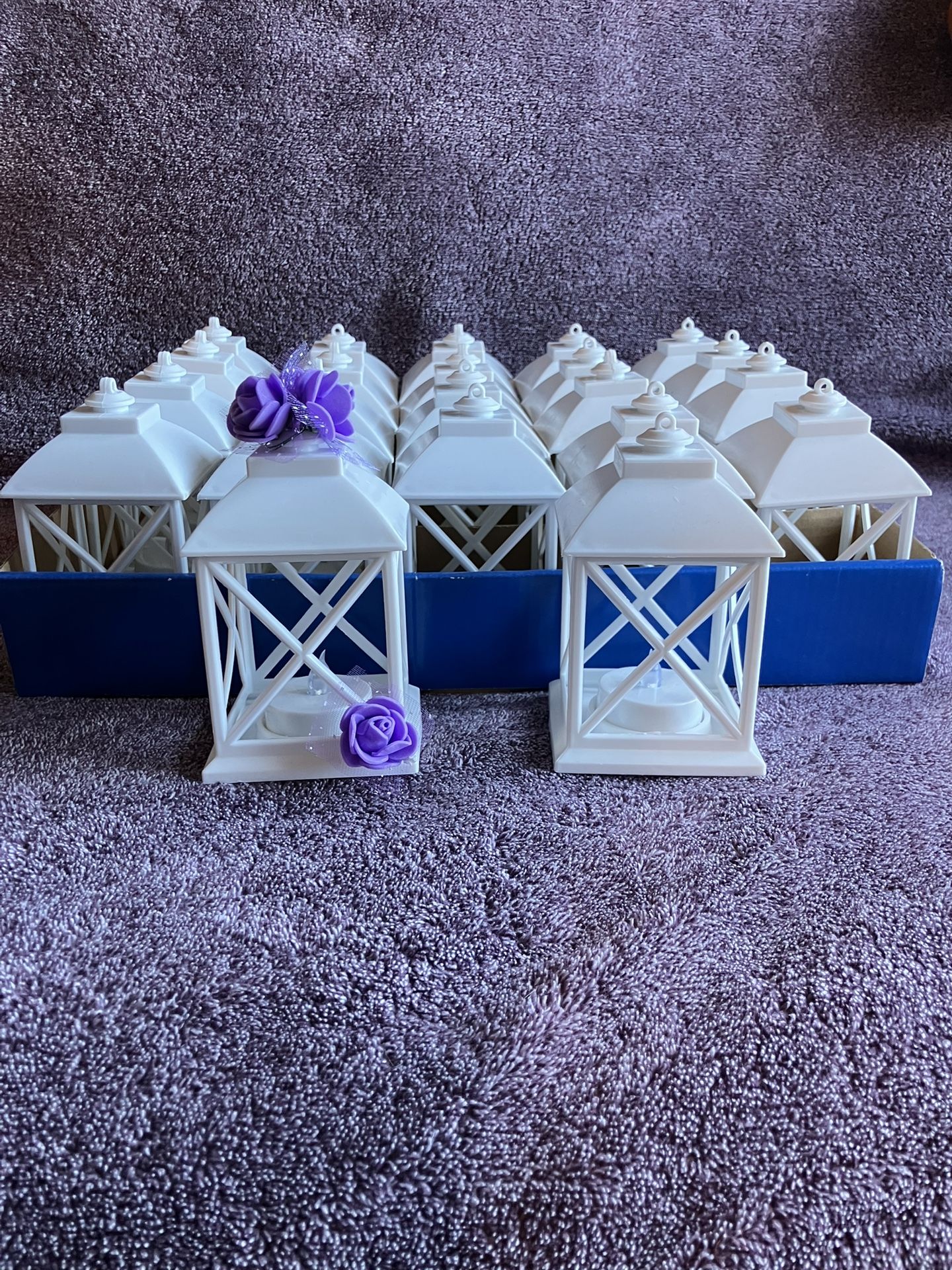22 Mini White Plastic LED Lanterns From Wedding