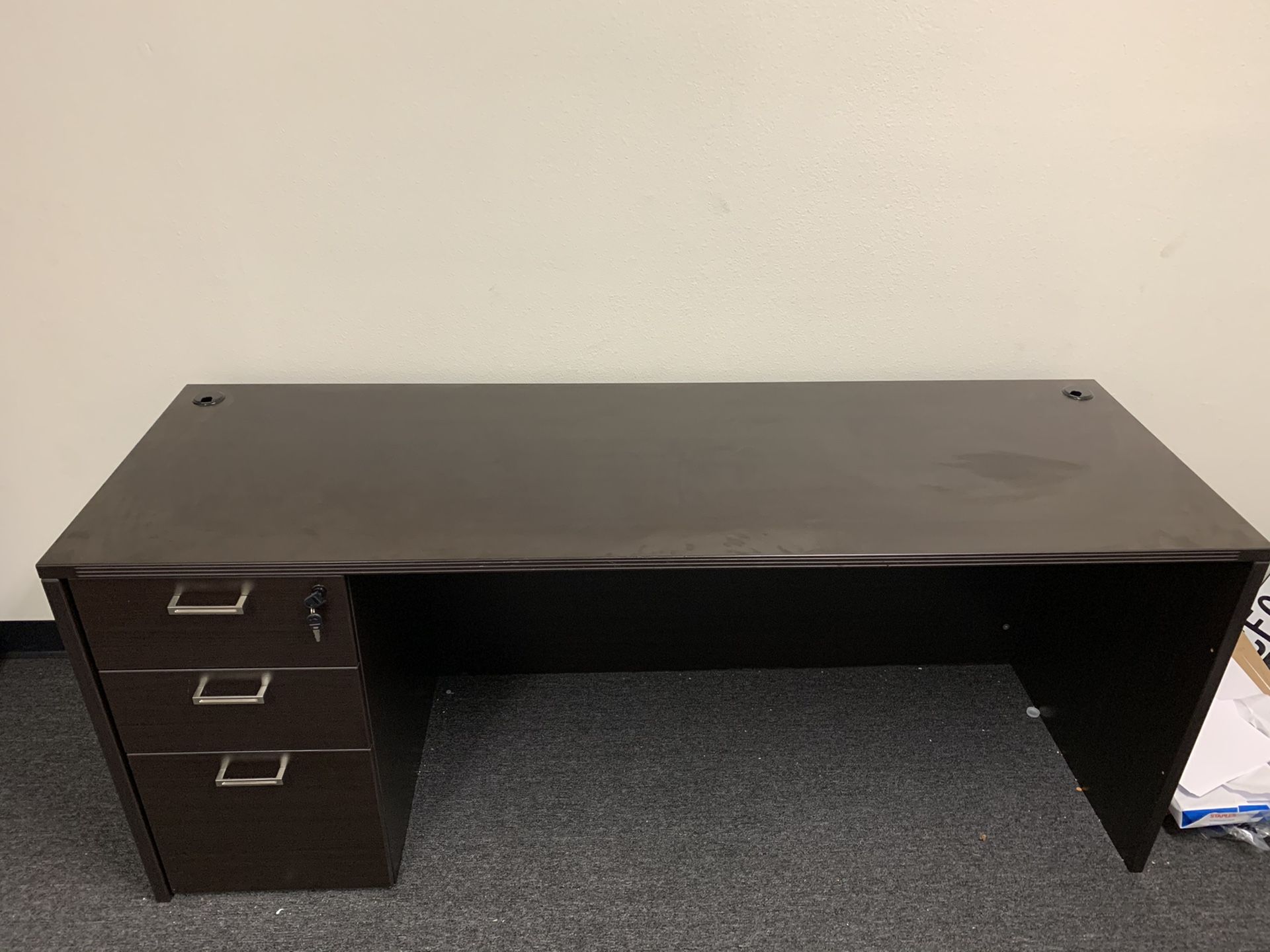Dark Brown Office desk with drawers