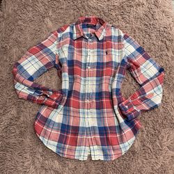 Polo Ralph Lauren Women Plaid Linen Button Shirt 