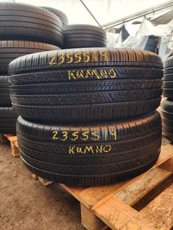 235 55R 19 KUMHO CRUGEN HP71 EV TIRES 2355519 USED TIRES (PAIR) MOUNT BALANCE INCLUDED
