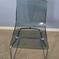 Modern Glass Accent Chair – Chrome Frame – Minimalist Style