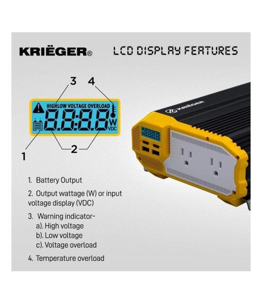 TCG Charged 1100-Watt Continuous 6000-Watt Surge Power Inverter