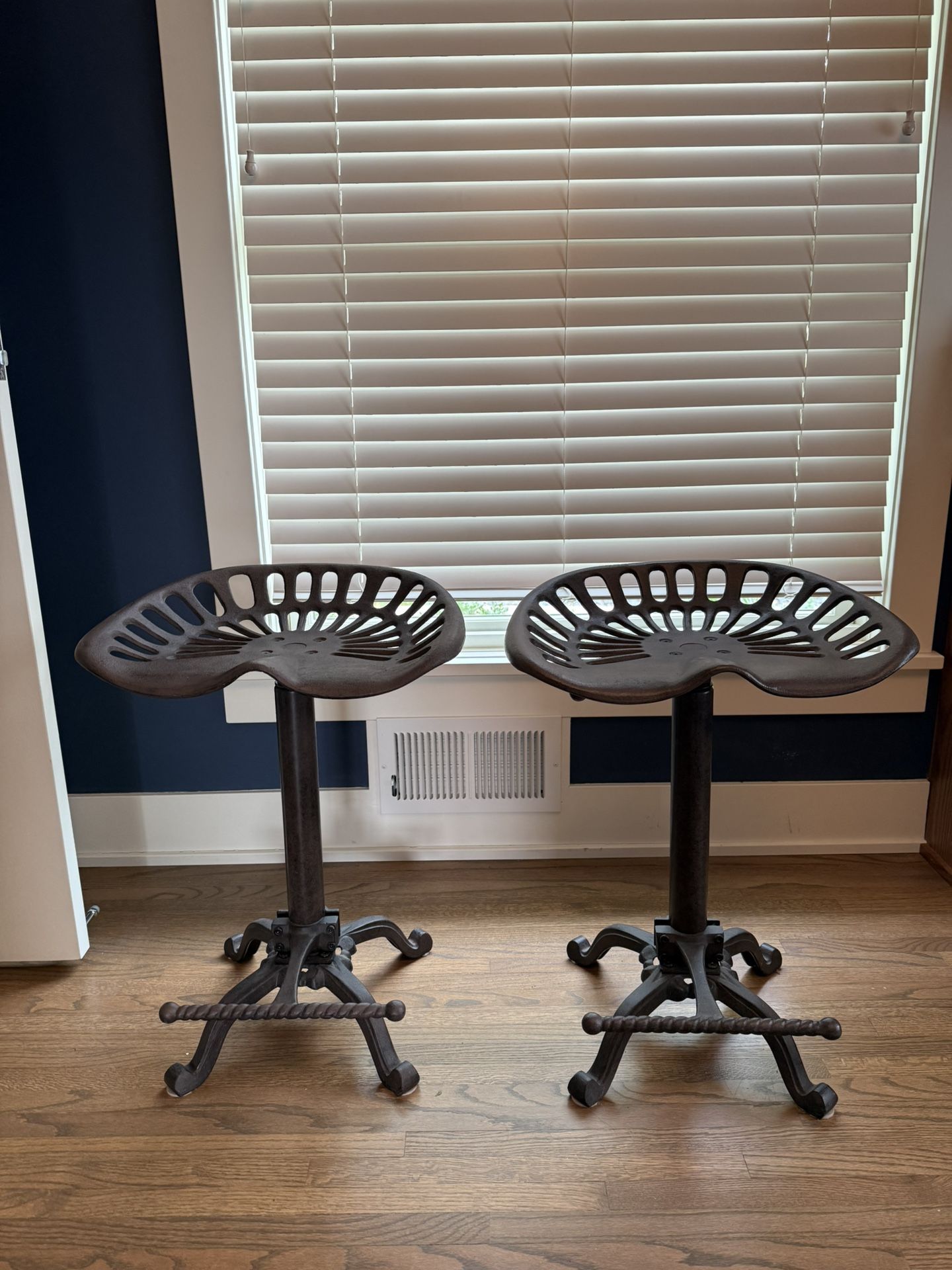 Tractor Seat Stool 24 in. Backless Metal Adjustable Stool (2 Stools)