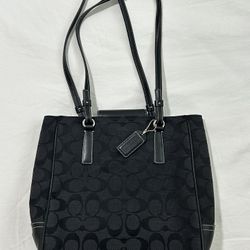 Black Coach Canvas Tote Bag