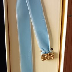 Past Times Forget Me Not Velvet Ribbon Bookmark With Enamel Frame.