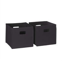 2 Pc Storage Folding Bin, Black, 2 Piece