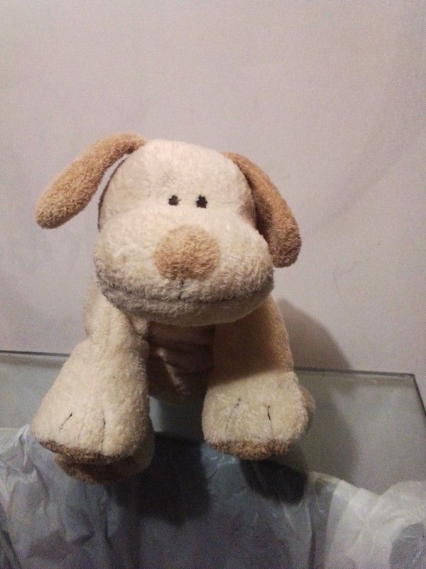 Ty Pluffer Plopper Soft Toy Cream Floppy Sewn Eyes.