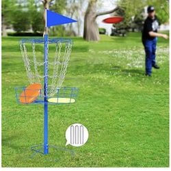 Portable Disc Golf Basket Target Disc Sports 12-Chain Practice Disc Golf Target Steel Hole Disc Golf Goals Catcher Indoor & Outdoor, Blue/Red/Orange/B