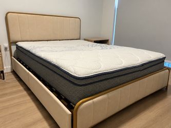 Queen size bed. Mattress & Bed frame
