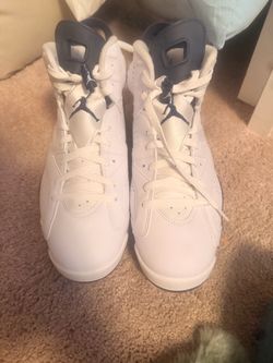 Air Jordan 6 Retro White Navy Sneakers