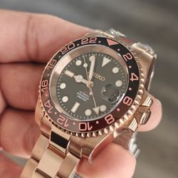 Custom Seiko Rootbeer GMT Watch 