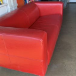 Red Leather Couch New