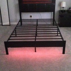 Black Full Size Bed Frame And Nightstand  *BRAND NEW* *NEED GONE ASAP* * CAN DELIVER FOR EXTRA FEE*