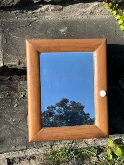 Vintage MCM Wood Framed Mirrored Medicine Cabinet (16" x 13")