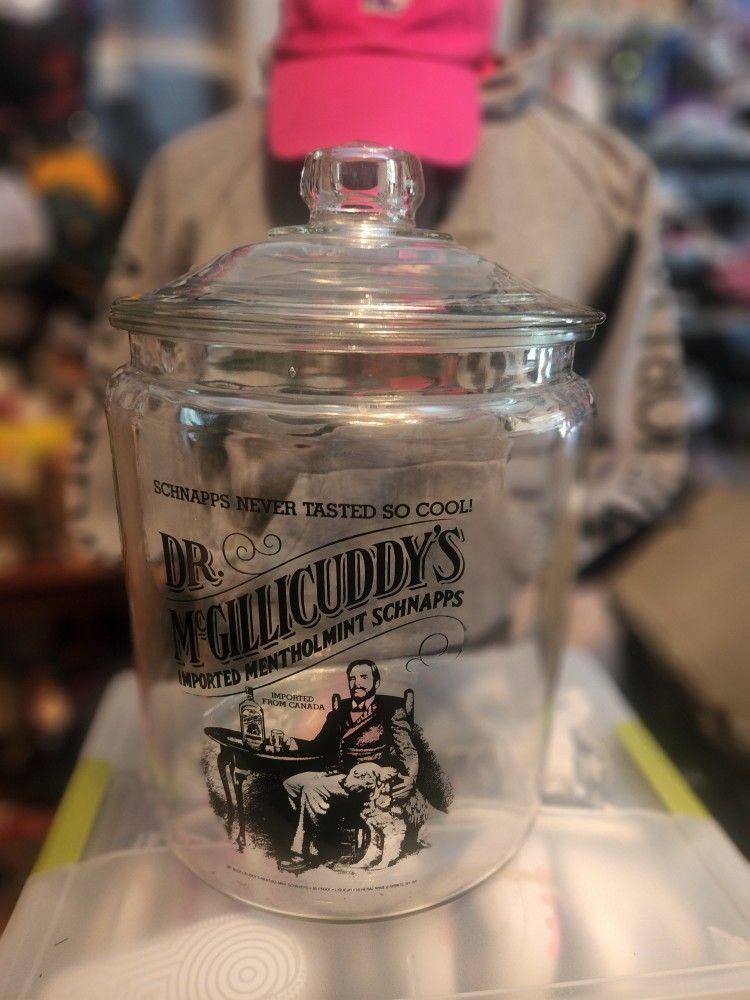 Vintage Glass Schnapps Jar