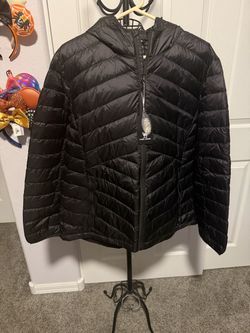 NWT Camel Crown Women’s XXL Black Packable Puffer Jacket With Hood.