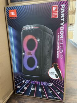 JBL - PartyBox Club 120 Portable Wireless Party Speaker and Wireless Mic Bundle (Opened Box) / Black- 90 DAY WARRANTY BEST DEAL IN TOWN!