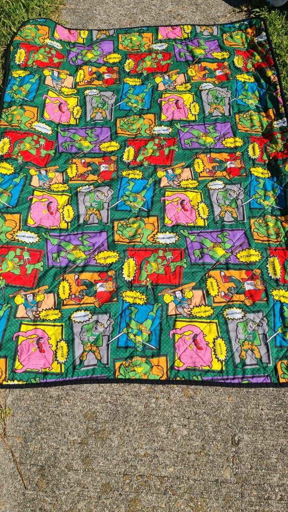 Beautiful reversible ninja turtle blanket