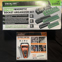 12-Piece Metric Wrench Set & 6-PIECE MAGNETIC SOCKET ORGANIZER SET