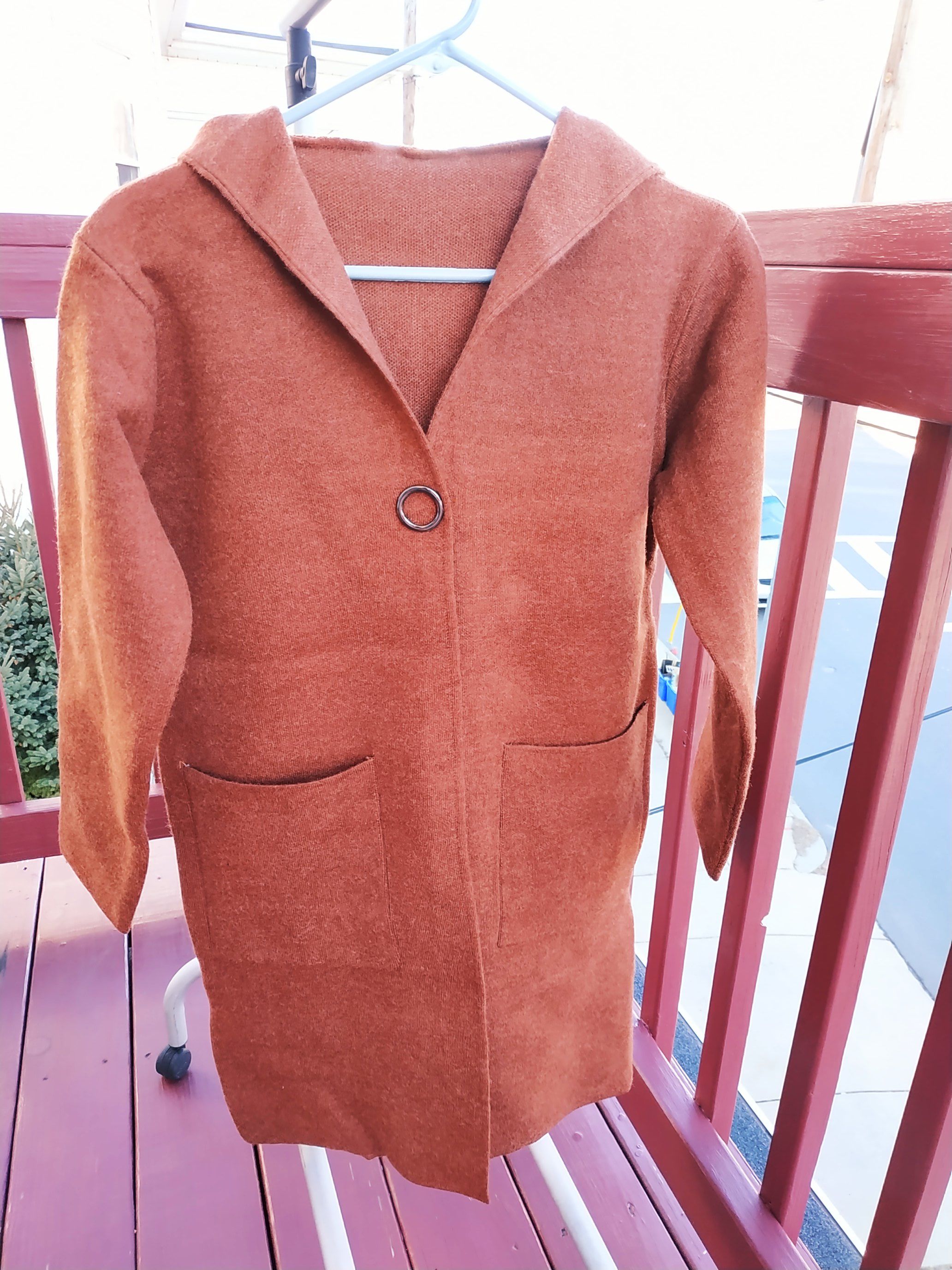 Brand new sweater coat cardigan overcoat with hat