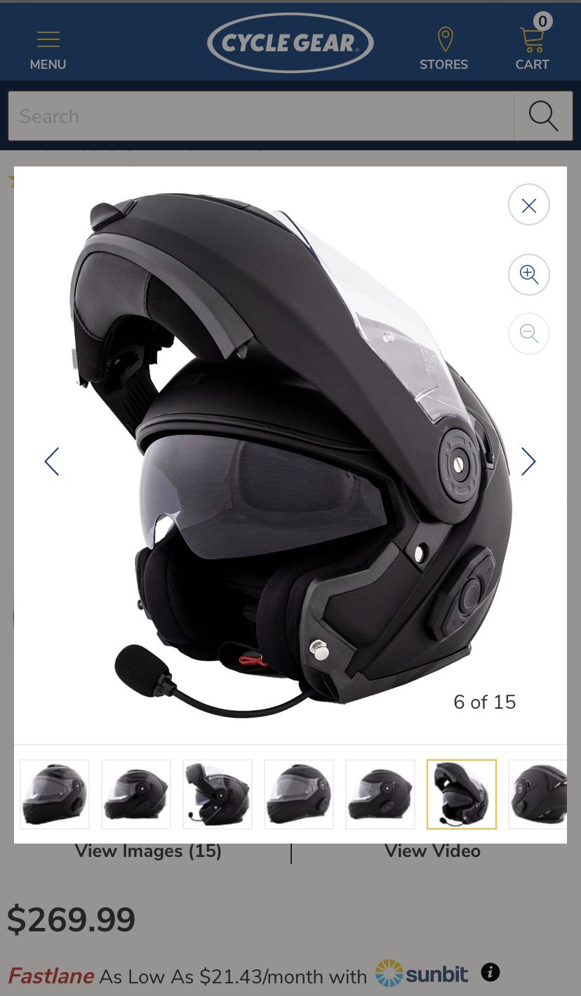 Bilt Techno 3.0 Modular Sena Bluetooth Helmet XL