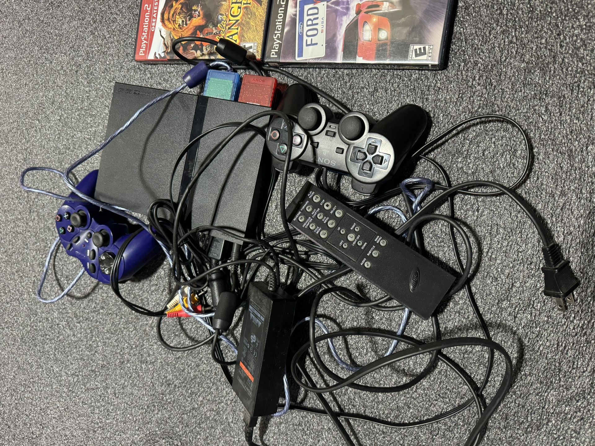 Sony PlayStation 2 PS2 Slim SCPH-70012 Console Bundle Lot Tested 6 Games