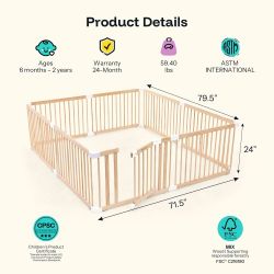Large Wooden Baby Playpen By Harppa