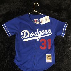 Men's Los Angeles Dodgers Mike Piazza Mitchell & Ness Royal Cooperstown Collection Mesh Batting Practice Button-Up Jersey