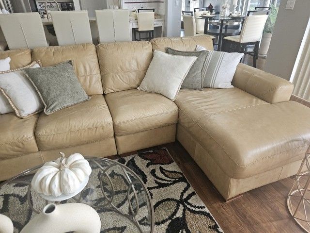 American Signature Leather Couch Barely Used LIKE NEW