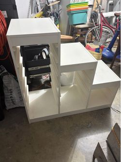 IKEA TROFAST Toy Storage Organizers (2) w/ Bins – White – Great for Kids Room