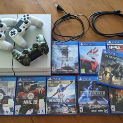 Sony Playstation 4 500GB Glacier White With 3 Controllers And 9 Games 