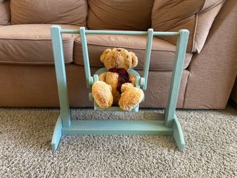 FIRM ON PRICE: Freestanding Chalk-Painted Vintage Doll Swing (24” Long x 21” High)